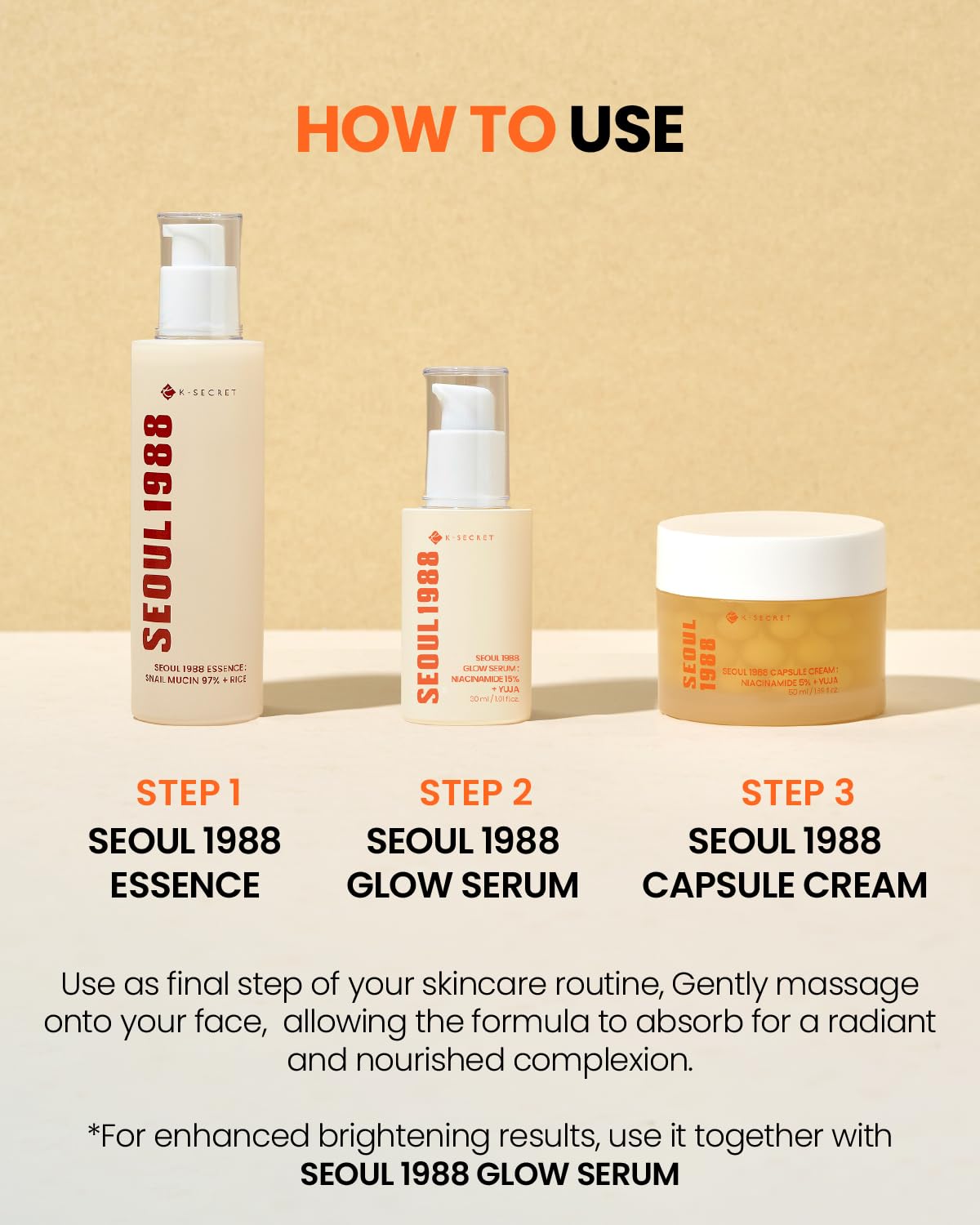 K-Secret SEOUL 1988 Capsule Cream : Niacinamide 5% + Yuja (50ml)