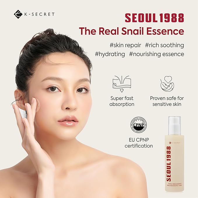 K-Secret  SEOUL 1988 Essence : Snail Mucin 97% + Rice – 100ml