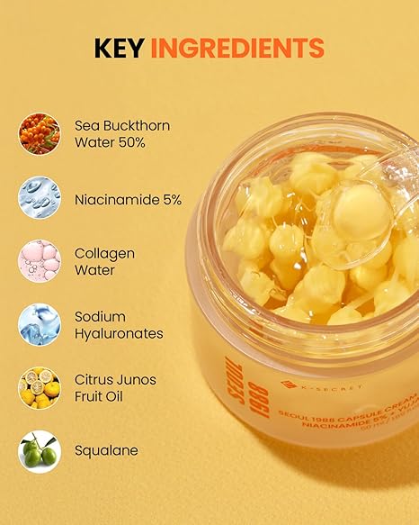 K-Secret SEOUL 1988 Capsule Cream : Niacinamide 5% + Yuja (50ml)