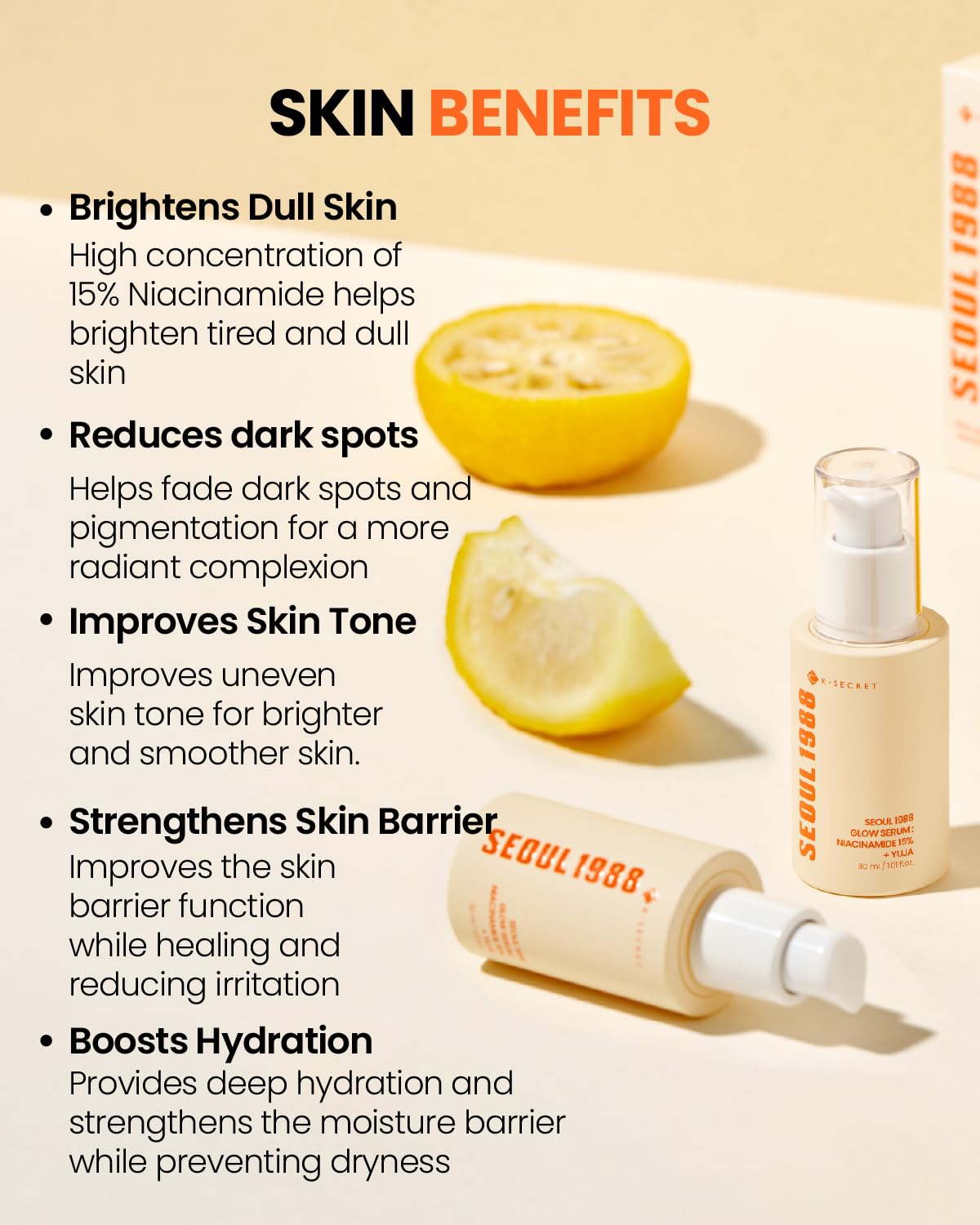 K-Secret SEOUL 1988 Glow Serum: Niacinamide 15% + Yuja
