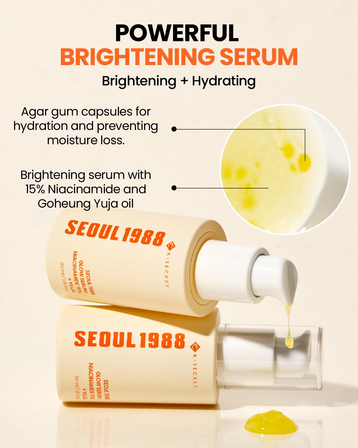 K-Secret SEOUL 1988 Glow Serum: Niacinamide 15% + Yuja
