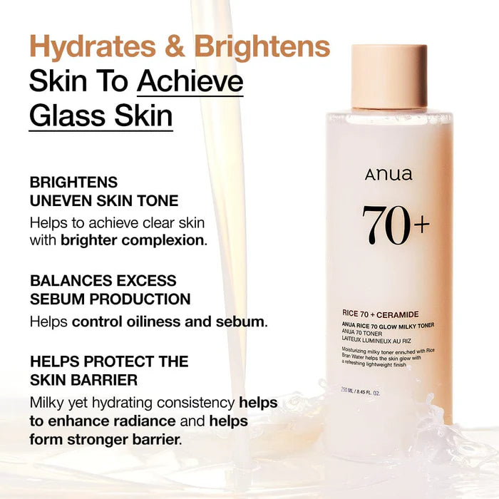 Anua – Rice 70 Glow Milky Toner 250ml
